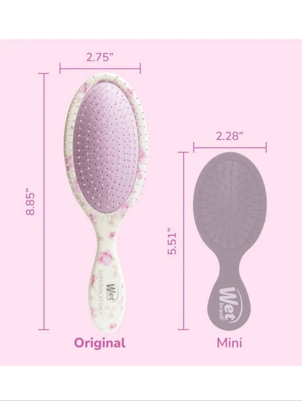 NWT LoveShackFancy x Wet Brush Original Detangler Hair Brush– Ribbon Rosa Flora